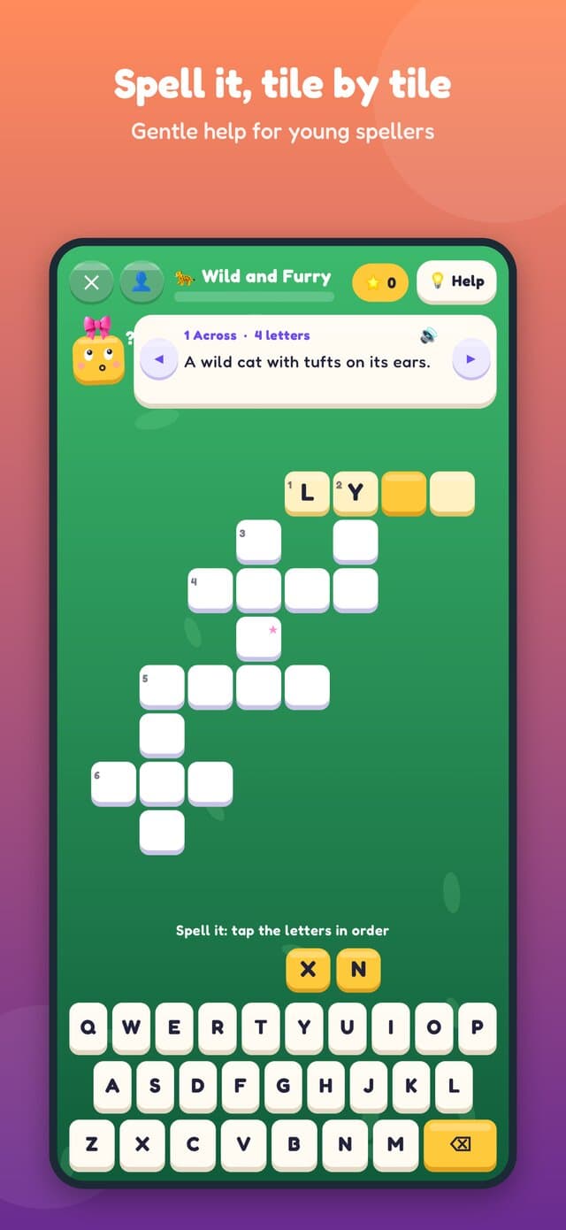 Spelling an answer with mixed-up letter tiles